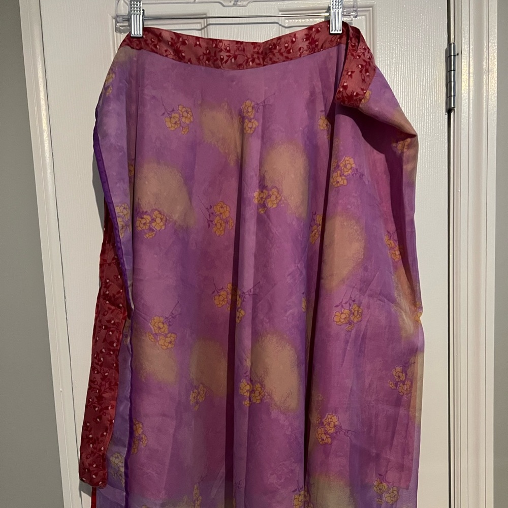 Kariza Designs Women Midi Sari Boho A Line Layered convertible skirt shirt dress